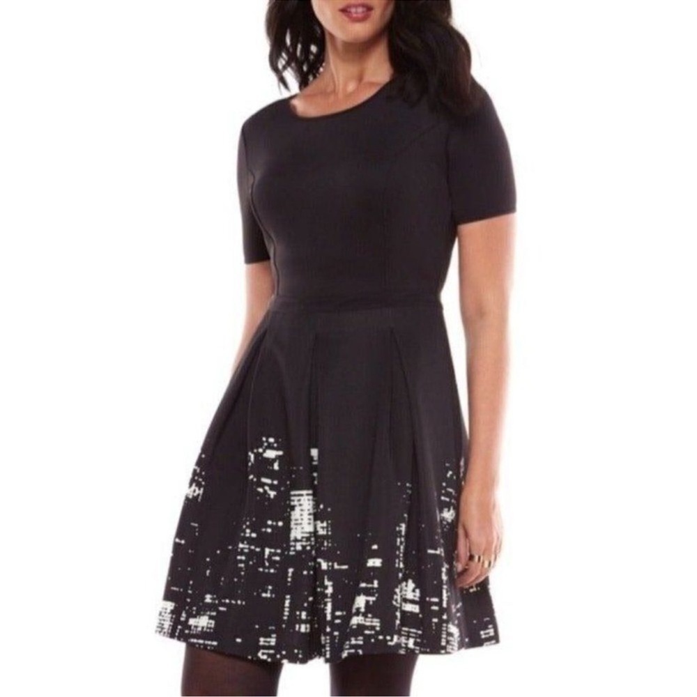 Elie Tahari NYC Skyline Scuba Fit & Flare Dress Size 8
